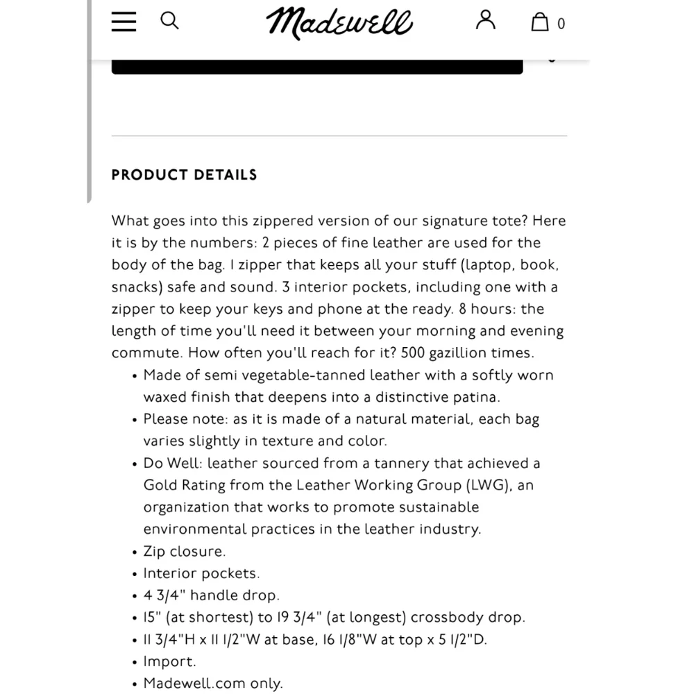 Madewell The Zip Top Transport Bag - Picture 15 of 15